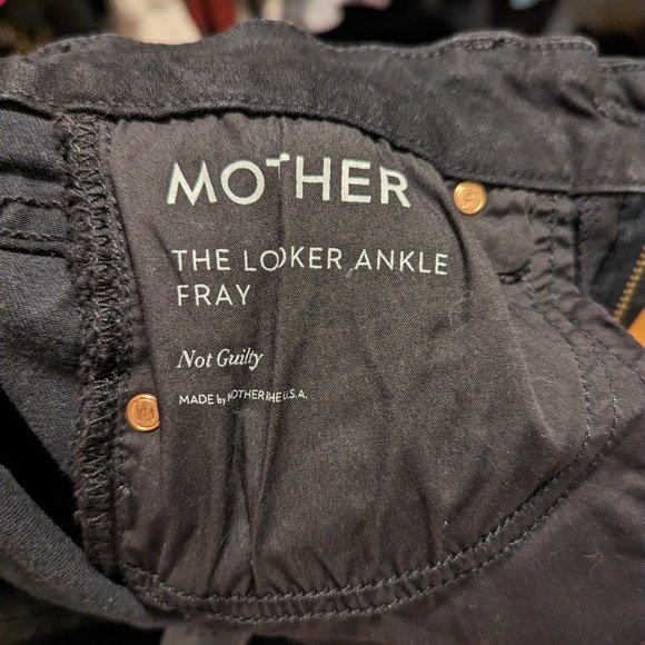 MOTHER Looker Ankle Fray Skinny Jeans - Black - Size 27 - Picture 6 of 12